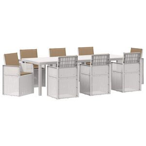 vidaXL Tuin eettafelset 9 st Wit en Taupe PP
