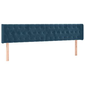 vidaXL Hoofdborden 180x7x78/88 cm fluweel donkerblauw