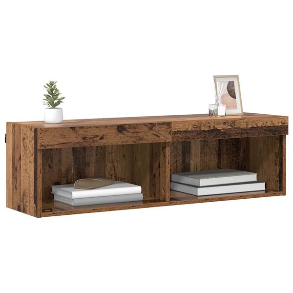 vidaXL Tv-meubelset met LED Oud Hout 100 x 30 x 30 cm Bewerkt hout