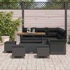 vidaXL Tuin Sofa Set met kussen met opslag met kussen 9 pcs Zwart