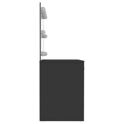 vidaXL Kaptafel met LED-verlichting 110x55x145 cm MDF zwart
