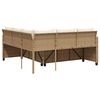 vidaXL Tuinbank met tafel en kussens L-vormig poly rattan beige