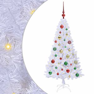 vidaXL Kunstkerstboom met 150 LED Wit 120 cm PVC en staal