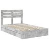 vidaXL Opslag bed met hoofdeinde Beton Grijs 135 x 190 cm Bewerkt hout