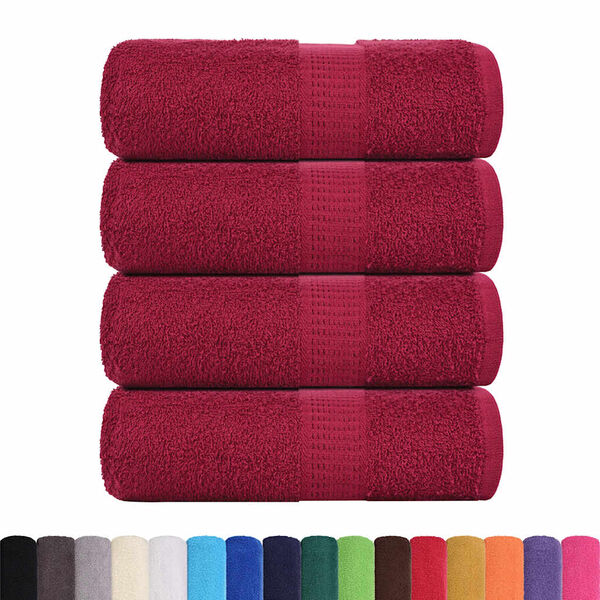 vidaXL Washandjes FROGN 4 st 30x30 cm 360 g/m² bordeaux