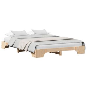 vidaXL Bedframe Naturel 140 x 200 cm Massief grenenhout