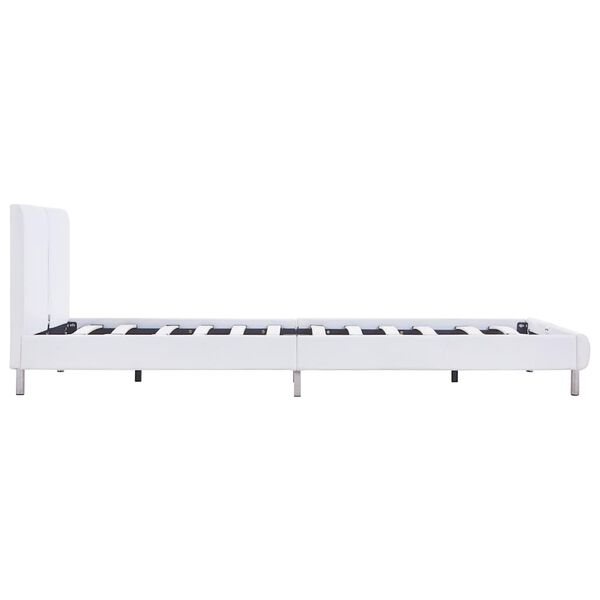 vidaXL Bedframe zonder matras 135x190 cm kunstleer wit