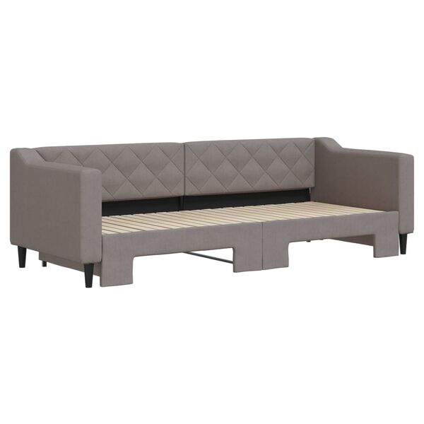 vidaXL Slaapbank met onderschuifbed 80x200 cm stof taupe