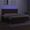 vidaXL Boxspring met matras en LED stof donkerbruin 200x200 cm