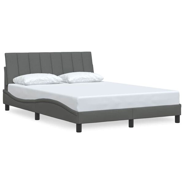 vidaXL Bedframe zonder matras "Hanko" stof donkergrijs 140x190 cm