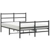 vidaXL Bedframe met hoofd- en voeteneinde&nbsp;metaal zwart 135x190 cm