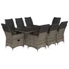 vidaXL 9-delige Tuinset met kussens poly rattan grijs