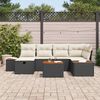 vidaXL Tuin Sofa Set met kussen 7 pcs Zwart 55 x 62 x 69 cm Poly riet