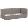 vidaXL Hoekbedframe met Matras met hoofdeinde 2 pcs Taupe Fluweel