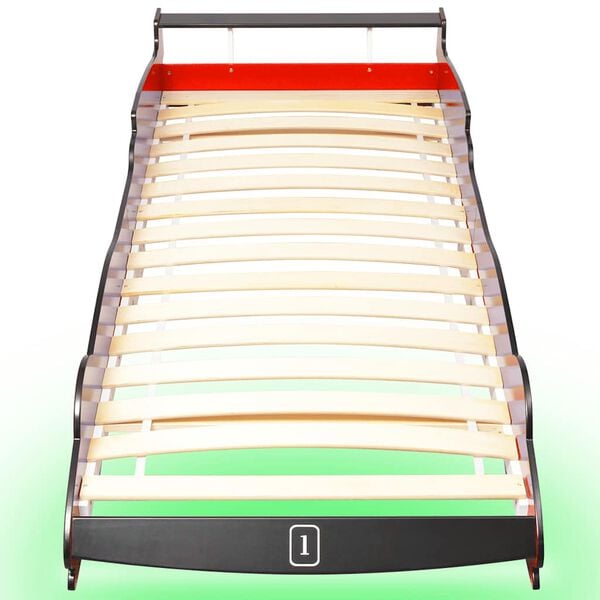 vidaXL Kinderbed raceauto met LED-verlichting rood 90x200 cm