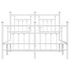vidaXL Bedframe met hoofd- en voeteneinde metaal wit 135x190 cm
