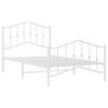 vidaXL Bedframe met hoofd- en voeteneinde metaal wit 100x190 cm