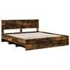 vidaXL Bedframe met hoofdeinde Gerookt eiken 200 x 200 cm Bewerkt hout