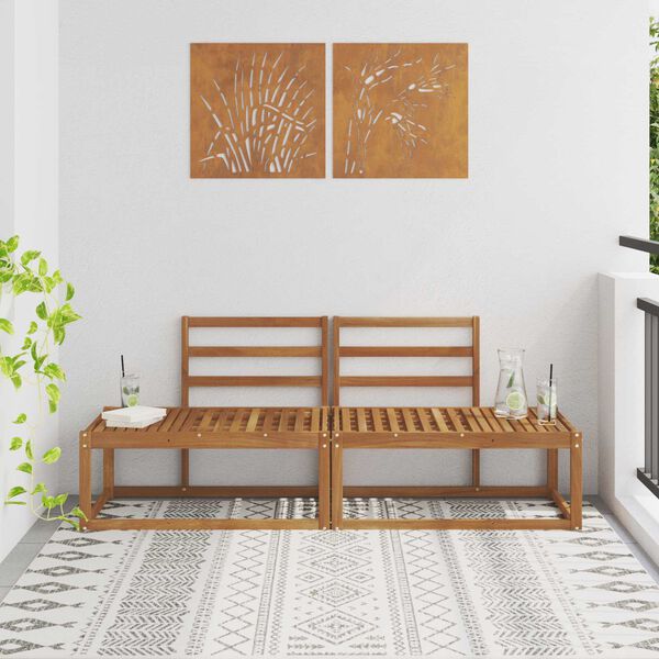 vidaXL Buiten Eind Sofa 2 Stuk Naturel 182,5 x 63 x 73 cm