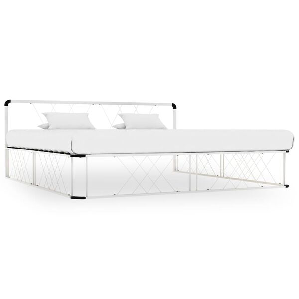 vidaXL Bedframe metaal wit 180x200 cm