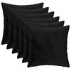 vidaXL Kussensloop 6 pcs HEERLEN Zwart 30 x 30 cm Flanel