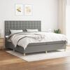 vidaXL Boxspring met matras stof donkergrijs 200x200 cm