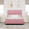 vidaXL Boxspringbed met hoofdeinde Roze 160 x 200 cm Fluweel