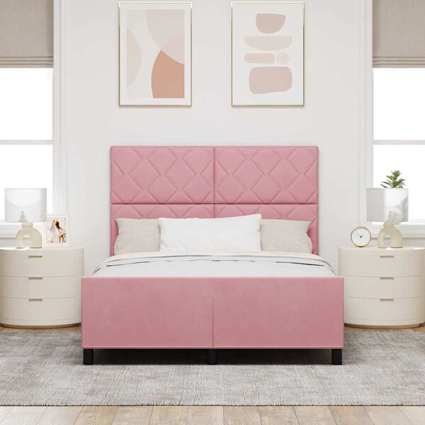 vidaXL Boxspringbed met hoofdeinde Roze 160 x 200 cm Fluweel