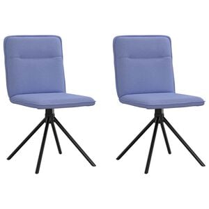 vidaXL Eetkamerstoelen 2 st stof jeansblauw