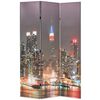 vidaXL Kamerscherm inklapbaar New York bij nacht 120x170 cm