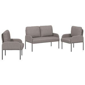 vidaXL Sofa-Sets met kussen 3 pcs Taupe 115 x 56 x 80 cm Multiplex