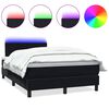 vidaXL Boxspring met matras en LED fluweel zwart 120x210 cm