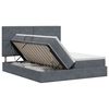 vidaXL Opslag bed met hoofdeinde Donkergrijs 180 x 200 cm Fluweel
