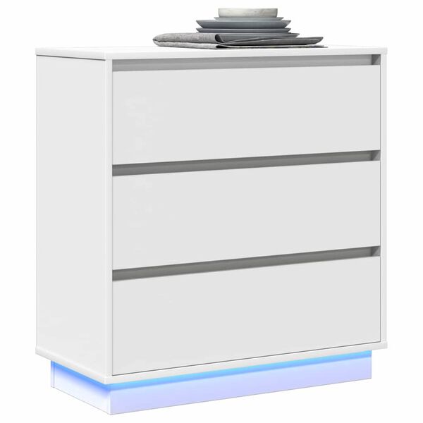 vidaXL Nachtkastje met lade Wit 71 x 34,5 x 75 cm Bewerkt hout