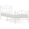 vidaXL Bedframe met hoofd- en voeteneinde metaal wit 90x200 cm