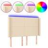 vidaXL Hoofdbord LED 147x16x118/128 cm stof cr&egrave;mekleurig