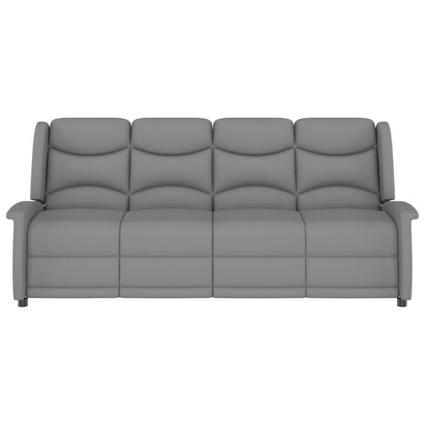 vidaXL Massagestoel 4-zits verstelbaar microvezelstof lichtgrijs