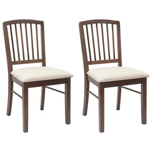 vidaXL Eettafelstoelen 2 st Massief Rubberhout Licht Bruin
