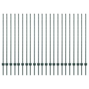 vidaXL Afrasteringspaal 22 pcs Groen 180 cm Staal