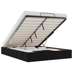 vidaXL Bedframe zonder matras 140x200 cm stof zwart