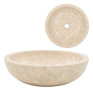 vidaXL Gootsteen 40x12 cm marmer cr&egrave;me