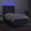 vidaXL Boxspring met matras en LED stof donkergrijs 80x200 cm