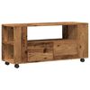 vidaXL Tv-meubel met wielen 102x34,5x43 cm bewerkt hout oud hout