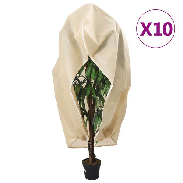 vidaXL Plantenhoezen met ritssluiting 10 st 70 g/m&sup2; 1,2x1,8 m