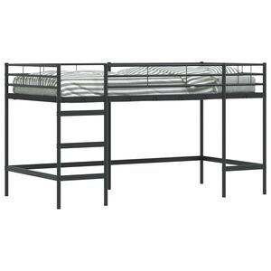 vidaXL Loftbed voor Kids Effen Zwart 107 x 203 cm Staal