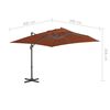 vidaXL Zwevende parasol met aluminium paal terracotta 400x300 cm