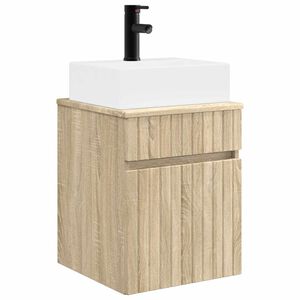 vidaXL Wandgemonteerde wastafel Sonoma Eiken 39 x 41 x 62,5 cm