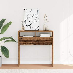 vidaXL Wandtafel 78x30x80 cm bewerkt hout oud houtkleurig
