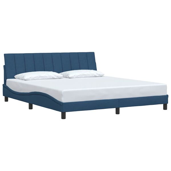 vidaXL Bedframe zonder matras "Hanko" stof blauw 180x200 cm