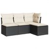 vidaXL 4-delige Loungeset met kussens poly rattan zwart